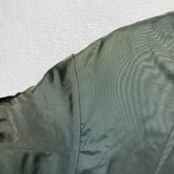 Vintage PADI Scuba Diver Jacket Men's L Gray Green Puffer Full Zip Quilted